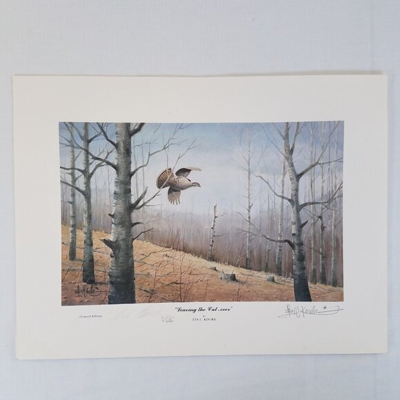 Les Kouba Leaving the Cut-Over SIGNED Print 12X16" Grouse Limited Edition Origin - Picture 2 of 16